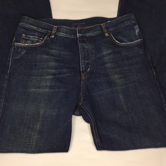 Prada Other - Prada men’s dark distressed loose fit jeans 34x34